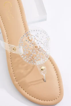 Lucite Medallion Sandals