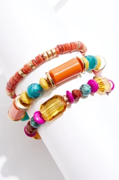 Lucite Multi Bead Bracelet Set