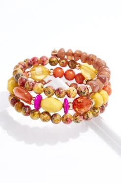 Lucite Multi Bead Coil Bracelet
