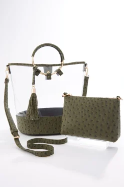 Lucite Ring Handle Bucket Bag