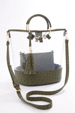 Lucite Ring Handle Bucket Bag