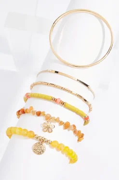 Lucite Rubber Mixed Bracelet Set