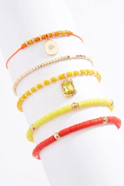 Lucite Rubber Multi Bracelet Set