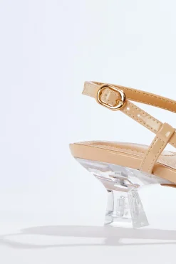 Lucite Stone Slingback Pumps