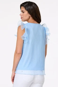 Mesh Flutter Sleeve Top