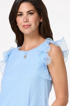 Mesh Flutter Sleeve Top
