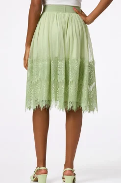 Mesh Lace Midi Skirt