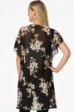 Mesh Midnight Floral Kimono