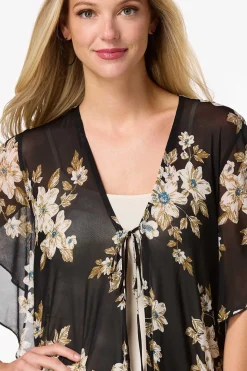 Mesh Midnight Floral Kimono