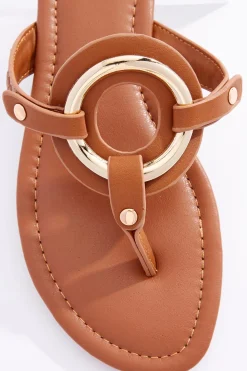Metal Hoop Thong Sandals
