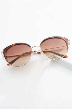 Metal Tortoise Round Sunglasses