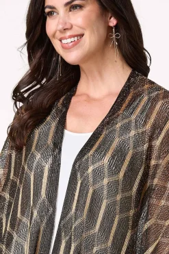 Metallic Diamond Fringe Kimono