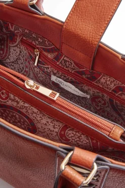Metallic Disc Whipstitch Satchel