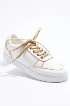 Metallic Piping Trim Sneakers