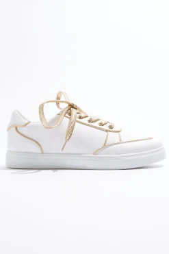 Metallic Piping Trim Sneakers