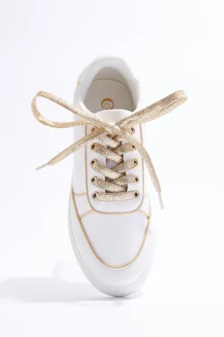 Metallic Piping Trim Sneakers