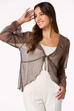 Metallic Ribbed Kimono