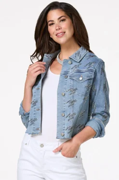 Metallic Stud Denim Jacket