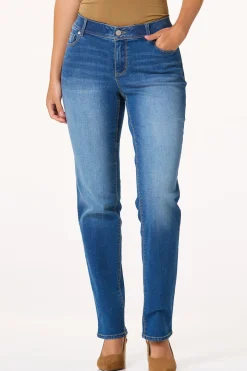Mid Rise Faded Blue Jeans