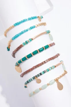 Mixed Bead Statement Coil Bracelet