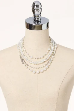 Mixed Pearl Layered Necklace Set