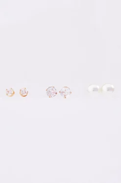 Mixed Style Pearl And Rhinestone Earrings