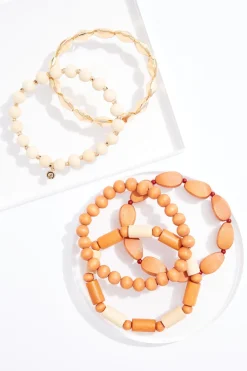 Mixed Tone Wood Bracelet Set