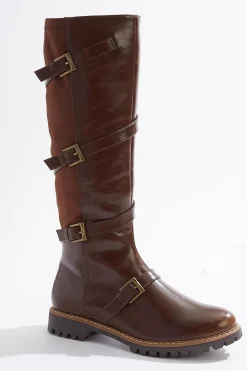 Multi Buckle Strap Riding Boots