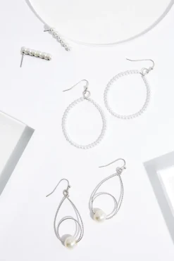Multi Pearl Dangle Earring Set