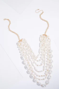 Multi Pearl Statement Layered Necklace