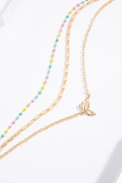 Multi Row Beaded Butterfly Anklet