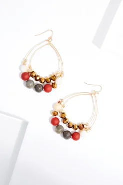 Multi Row Beaded Wire Earrings