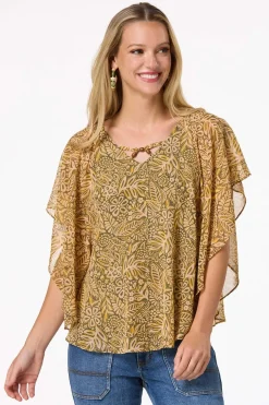Natural Floral Wood Bead Capelet