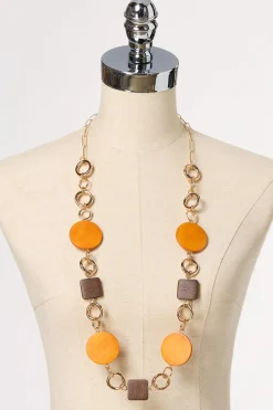 Natural Wood Necklace Set