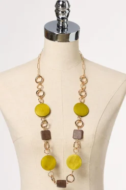 Natural Wood Necklace Set