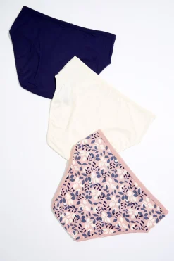 Navy Print Ivory Panty Set