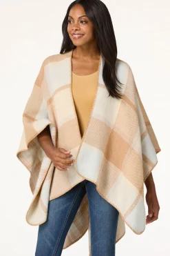 Neutral Box Plaid Wrap
