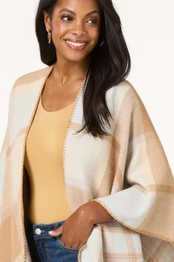 Neutral Box Plaid Wrap