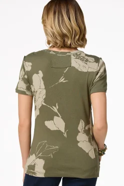 Olive Floral Top