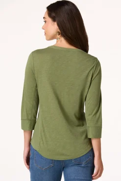 Olive Front Pocket Top