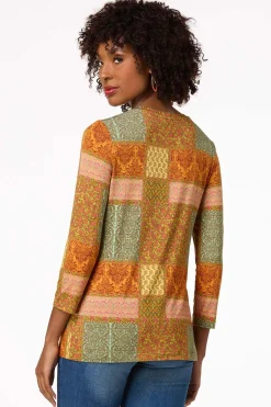 Olive Patchwork Top