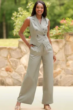 Olive Wide Leg Pants
