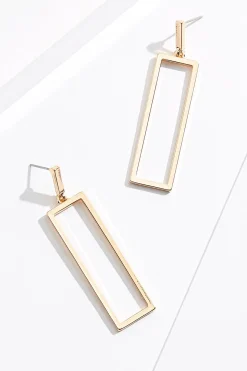 Open Rectangle Dangle Earrings