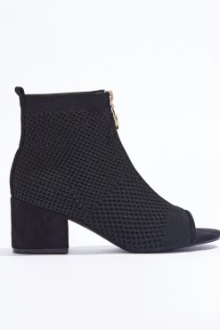Open Toe Front Zip Booties