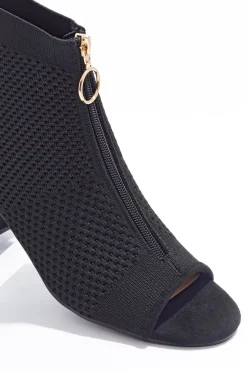Open Toe Front Zip Booties