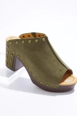 Open Toe Stud Platform Heels