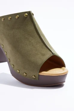Open Toe Stud Platform Heels