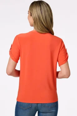 Orange Tie Front Top
