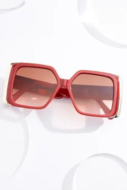 Oversized Red Sunglasses