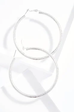 Oversized Silver Hoop Earrings